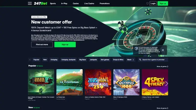 247Bet non Gamstop betting site platform